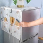 Refrigerator Organizer PEVA Freezer Top Bag Dust Covers with 6 Pocket in size 50 by 20 inches - Image 3